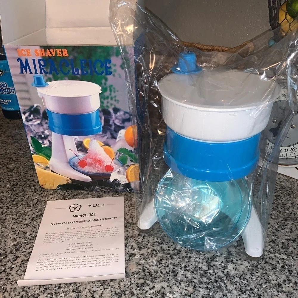 Miracle Ice Snow Cone Ice Shaver Kit NEW Snow Cone Maker ICEES Birthday Party